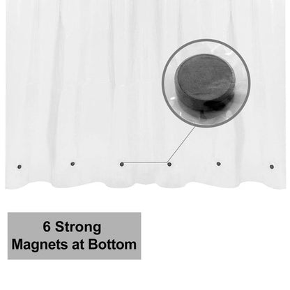 Barossa Design Long Shower Curtain Liner 78" Height - 6 Magnets & 8G Heavy Duty PEVA, Waterproof, PVC Free, Metal Grommets, Clear, 72x78