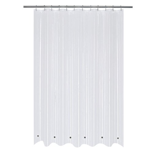 Mrs Awesome 72x96 Extra Long Shower Curtain Liner with 6 Magnets Clear PEVA Thick & Heavy Duty Plastic Shower Curtain for Bathroom, Waterproof, 72 x 96 inches, Clear