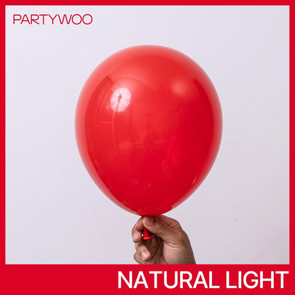 PartyWoo Red Helium Balloons - 50pcs 12 Inch for Birthday, Graduation & Party Decorations