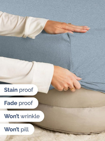 Extra Deep King Fitted Sheet - Hotel Luxury Single Fitted Sheet Only - Easily Fits 18 inch to 24 inch Mattress - Ultra Soft, Wrinkle Free with Extra Deep Pockets - Breathable & Comfy - Heathered Blue