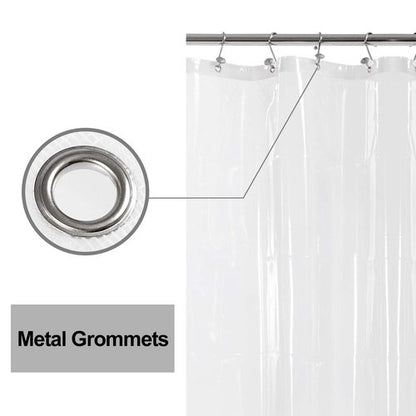 Barossa Design Extra-Long Shower Curtain with 84 inches Height (72x84),PEVA - Waterproof,Eco-Friendly, Non-Toxic, Odorless, PVC Free, Metal Grommets (Clear)