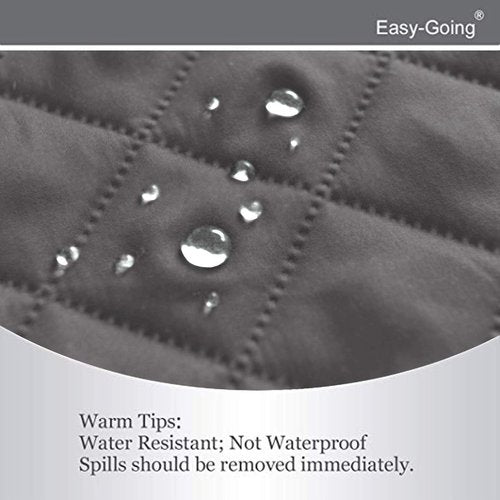 Easy-Going Reversible Couch Cover for 3 Cushion Couch Sofa Cover for Dogs Water Resistant Furniture Protector Cover with Foam Sticks Elastic Straps for Pet Cat (Sofa, Gray/Gray)