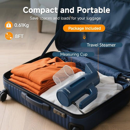 Blesgam Steamer for Clothes 180ML,Clothes Steamer, 40S Fast Heat-up Travel steamer