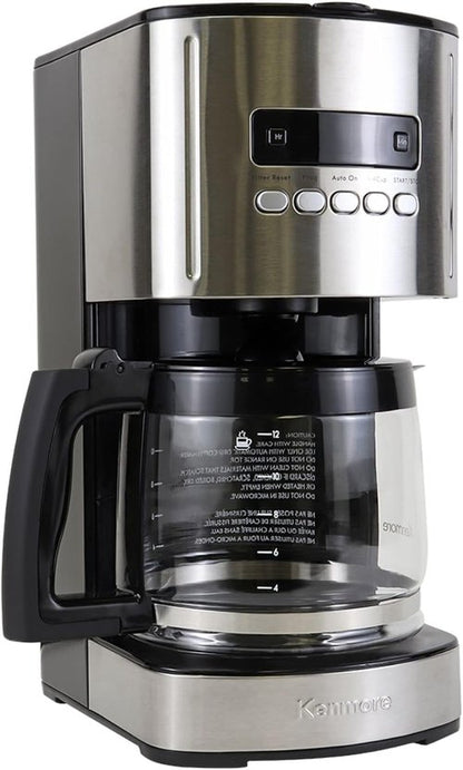 Kenmore Drip Coffee Maker - Programmable 12-Cup Machine With Auto Shut Off & Reusable Filter | Black