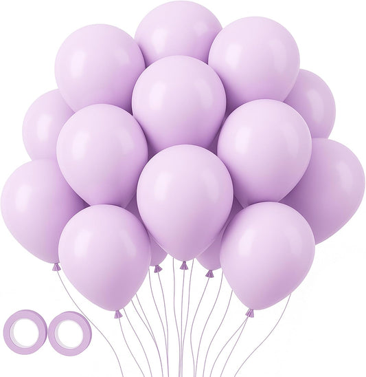 Voircoloria 12-Inch Pastel Purple Balloons - 105pcs for Birthday, Baby Shower & Wedding Decor