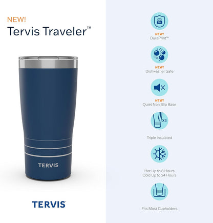 Tervis Traveler Insulated Tumbler - Keeps Drinks Hot & Cold | 20oz Stainless Steel Beachscape Design