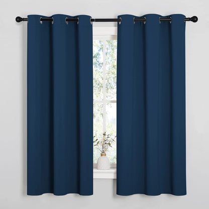 NICETOWN Blackout Curtain Panels - Thermal Insulated Draperies | 1 Pair, 34x63 Inches, Moroccan Blue