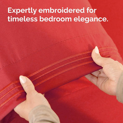 Skiennix Body Pillowcases Set of 2 | 20x54 Soft Covers for Side Sleepers - Comfy, Wrinkle-Free, Machine Washable - Red