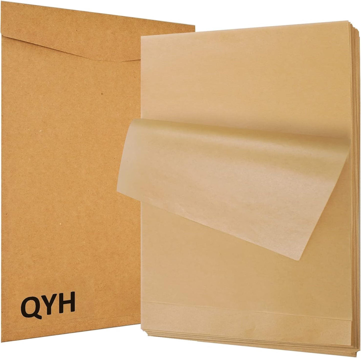 QYH Parchment Paper Sheets - 100 Unbleached Precut Baking Sheets | 8x12 Inches for Cookies, Frying & Grilling