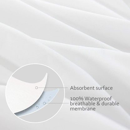 King Pillow Protector Waterproof with Zipper 4 Pack, 20x36 inch King Size Pillow Protector, Pillow Covers Encasement Pillow Case White