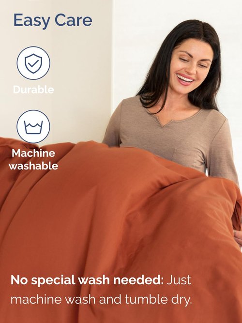 Extra Deep Full Sheet Set - 6 Piece Breathable and Cooling Sheets - Hotel Luxury Bedding for Women, Men, Kids & Teens - Easy & Secure Fit - Soft, Wrinkle Free & Comfy - Extra Deep Pockets - Terracotta