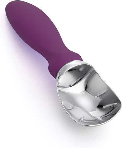 Spring Chef Ice Cream Scoop - Professional Heavy Duty Scooper with Soft Grip Handle | Purple