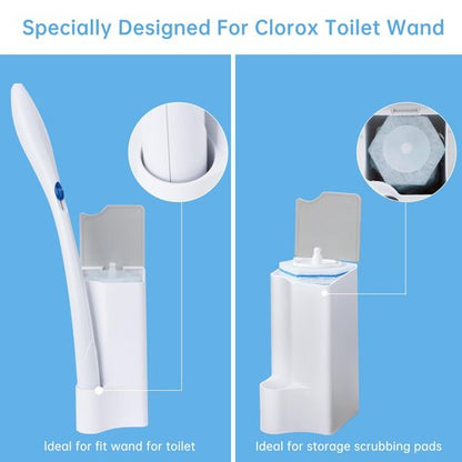 Holder for Clorox Toilet Wand, Compatible with Clorox Toilet Wand Holder only, White & Gray