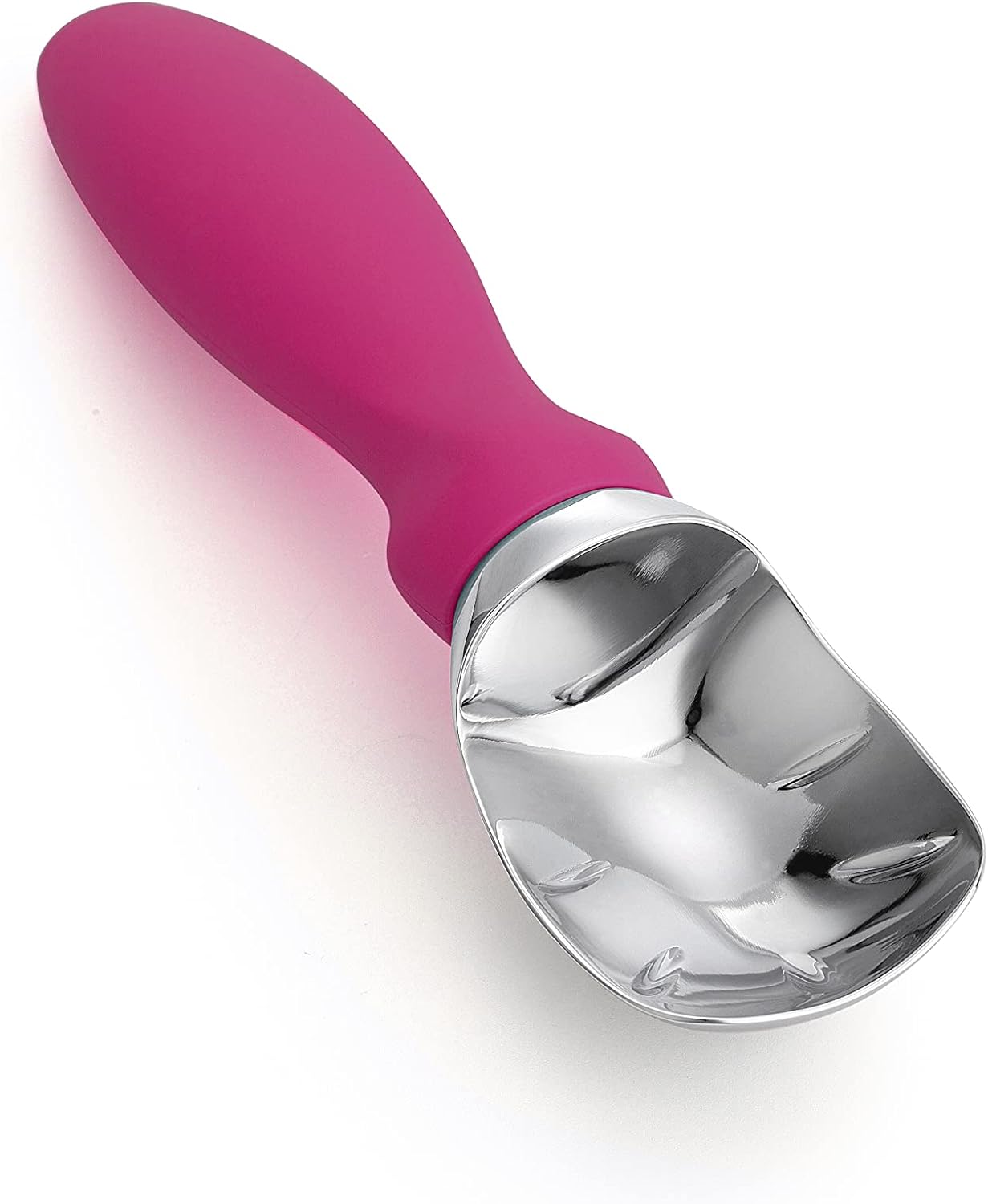 Spring Chef Heavy Duty Ice Cream Scoop - Non-Slip Handle for Gelato, Sorbet & More | Dishwasher Safe - Magenta