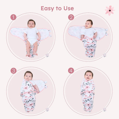 Yoofoss Baby Swaddles for Newborns 100% Cotton, Adjustable Swaddle 0-3 Months 3 Pack Newborn Swaddle Sack, Breathable Soft(Small)