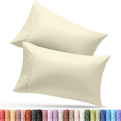 Utopia Bedding Pillow Cases King Size 2-Pack – Soft Brushed Microfiber – Envelope Closure – Perfect for Hospitals, Hotels, Guest Rooms – Oeko-TEX Certified, 20x40 Inches (Ivory)