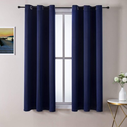 ChrisDowa Blackout Curtains - Thermal Insulated Room Darkening Panels Set (Navy Blue, 38W x 54L)