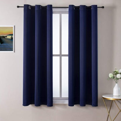 ChrisDowa Blackout Curtains - Thermal Insulated Room Darkening Panels Set (Navy Blue, 38W x 45L)
