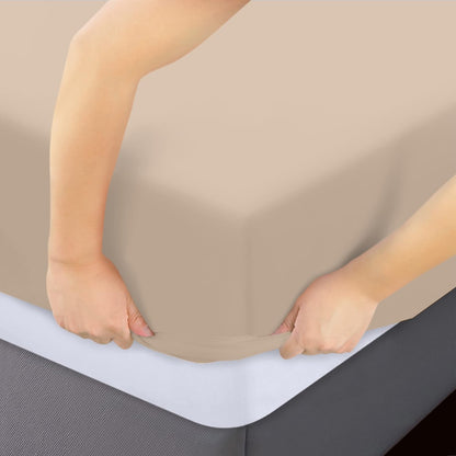 Utopia Bedding Queen Fitted Sheets - Soft Brushed Microfiber | Deep Pocket Design, Fade Resistant (Beige, 2-Pack)