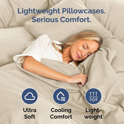 Skiennix Body Pillowcases Set of 2 | Soft, Breathable 20x54 Long Pillow Covers - Wrinkle & Fade Resistant, Machine Washable (Wheat)