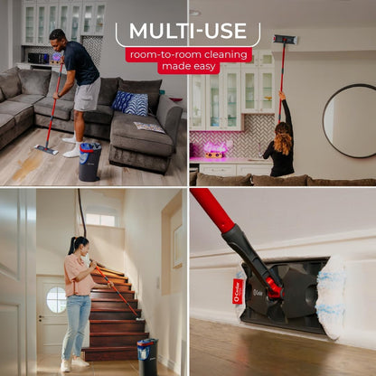 O-Cedar H2prO Flat Mop System - Quick Cleaning Tool with Machine Washable Microfiber Pad | Safe for Wood, Vinyl, Tile