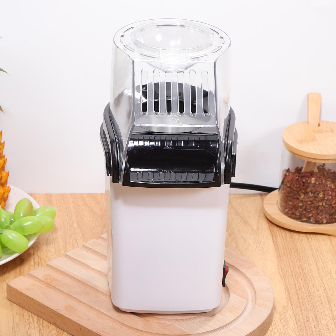 OUNONA Electric Hot Air Popcorn Maker - Compact 10-Inch Home Machine for Quick Snacks & Movie Nights