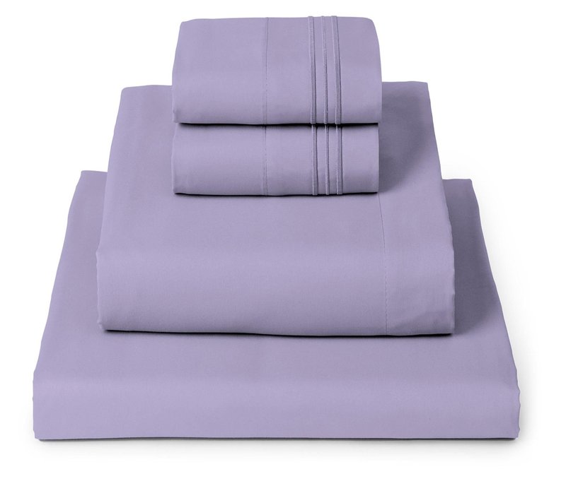 Mellanni California King Sheets Set - 4 PC Iconic Collection Bedding - Hotel Luxury, Extra Soft, Cooling Bed Sheets - Wrinkle, Fade, Stain Resistant (Cal King, Violet)
