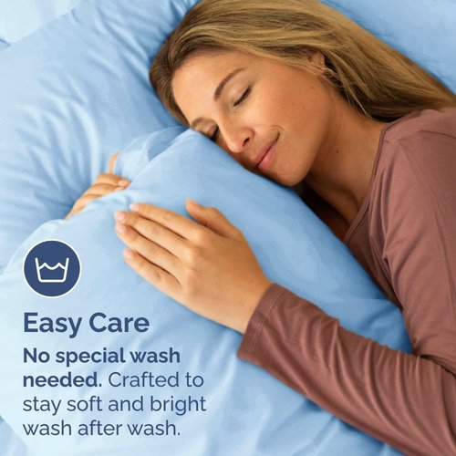 King Standard Pillow Cases - Soft Hotel Quality Covers for Comfy Bedding | Set of 4 Light Blue