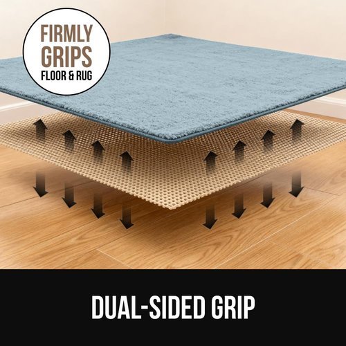 GORILLA GRIP Premium Dual-Sided Rug Gripper Pad - Extra Thick, Slip-Resistant Protection for Hardwood Floors | 2x3 Beige