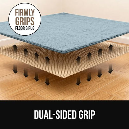 GORILLA GRIP Premium Dual-Sided 8x10 Rug Gripper Pad - Extra Thick, Slip Resistant, Beige for Hardwood Floors