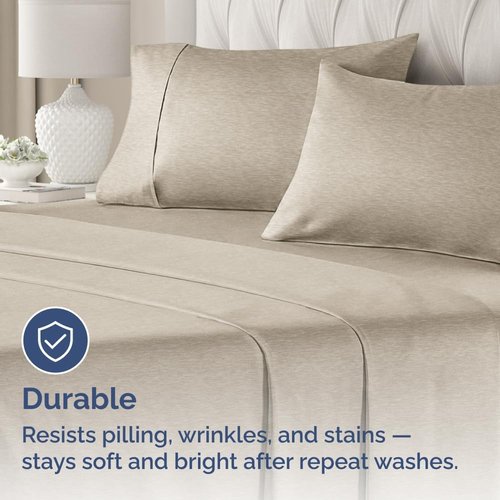 King Pillow Cases by [Brand Name] - Ultra Soft Hotel Quality Covers | Comfy, Wrinkle-Free, Fade Resistant - 2 Piece Set in Heathered Beige