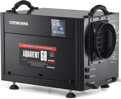 CREWORKS 130 PPD Crawl Space Dehumidifier - Commercial Basement Unit with Auto Defrost & Drain Hose