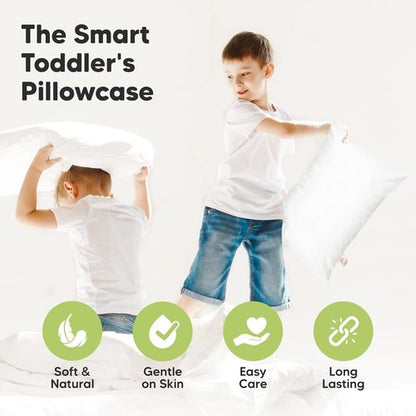 KeaBabies Toddler Pillowcase - Organic Cotton Soft & Durable Cover for Kids 13"x18" | Cute Colors Available