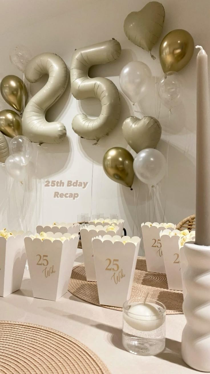 Skiennix 40-Inch Cream Number Balloons - Large 12 & 21 Birthday Decorations | Perfect for Weddings & Graduations