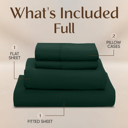 Utopia Bedding Full Bed Sheets Set - 4-Piece Brushed Microfiber - Fade & Shrinkage Resistant | Emerald Green