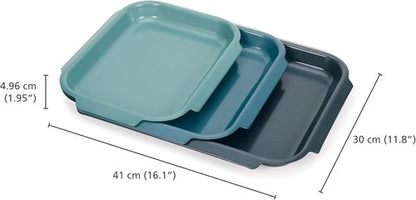 Joseph Joseph Nest™ Bake Non-Stick Baking Sheet Pan Set - 3-Piece Carbon Steel with Easy-Pull Handles | Stackable & Space-Saving Design
