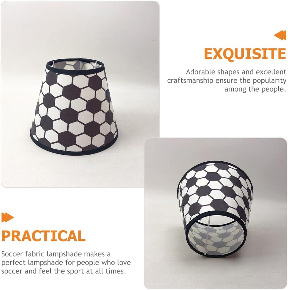 Uonlytech Fabric Lampshade - Soccer Pattern Small Linen Lamp Shade for Home & Bedroom Lighting