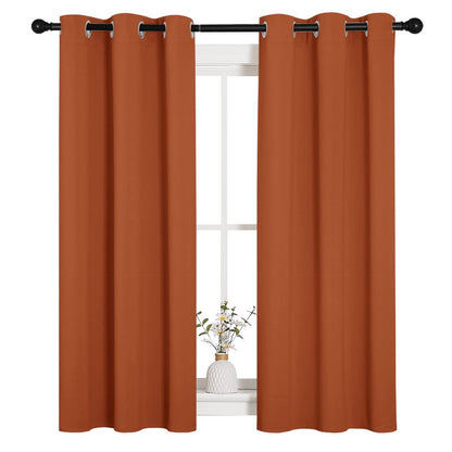 NICETOWN Blackout Halloween Draperies Curtains for Girls Room, Nursery Essential Thermal Insulated Grommet Top Blackout Panels (Burnt Orange, 1 Pair, 34 x 54 inches)