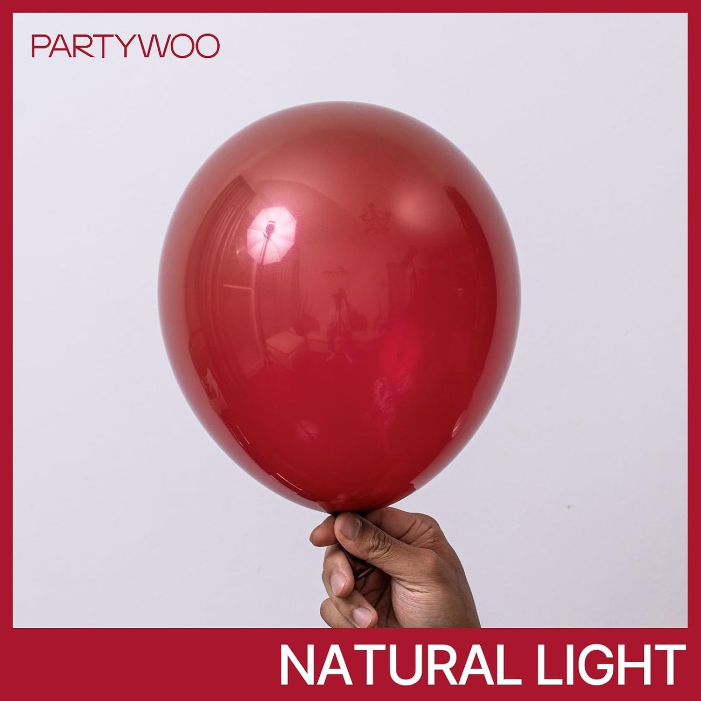 PartyWoo Burgundy Balloons - 155-Piece Dark Chestnut Red Balloon Arch Kit | Various Sizes for Celebrations