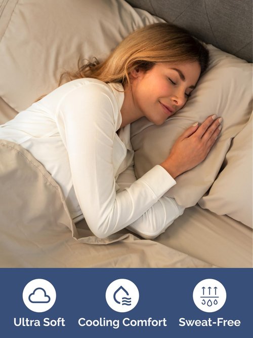Extra Deep Cal King Fitted Sheet - Hotel Luxury Single Fitted Sheet Only - Easily Fits 18 inch to 24 inch Mattress - Ultra Soft, Wrinkle & Fade Free w/Extra Deep Pockets - Breathable & Comfy - Cream