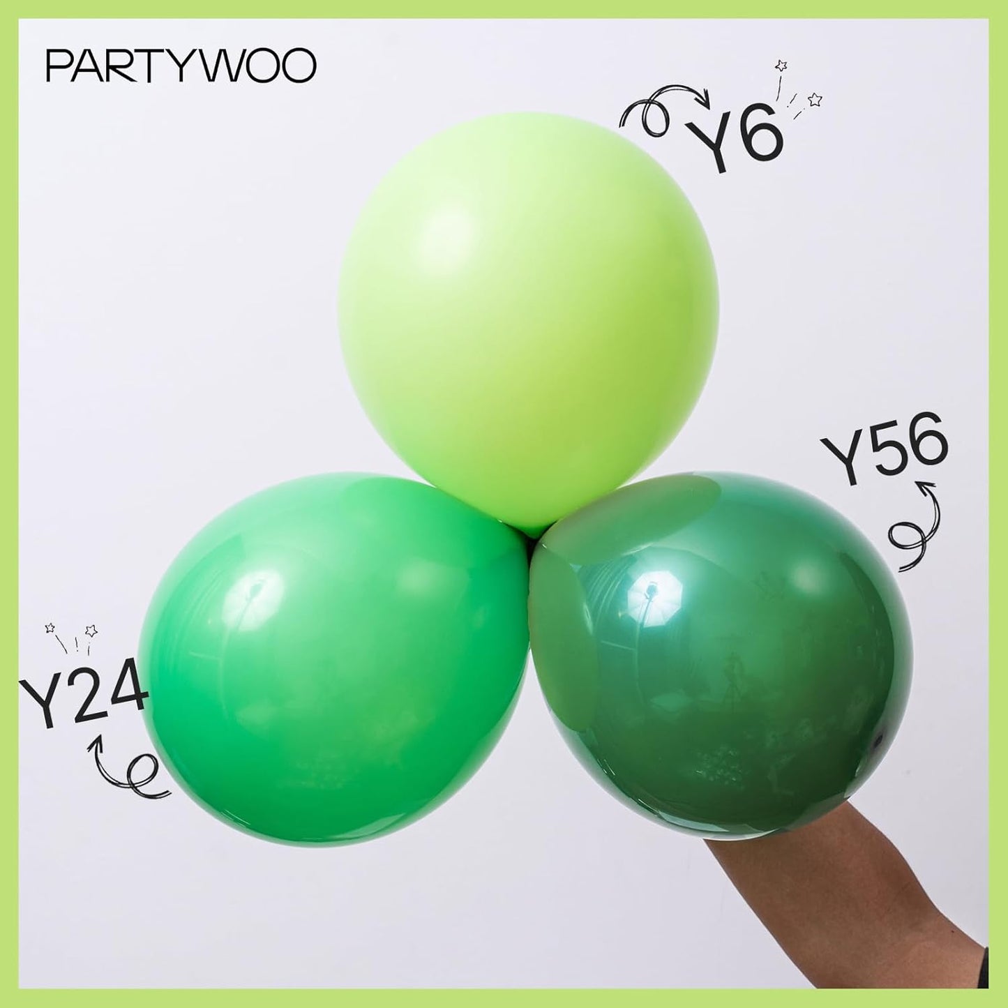 PartyWoo Lime Green Balloons - 127 Pcs Neon Latex Balloon Arch Kit for Graduation & Birthday Decor