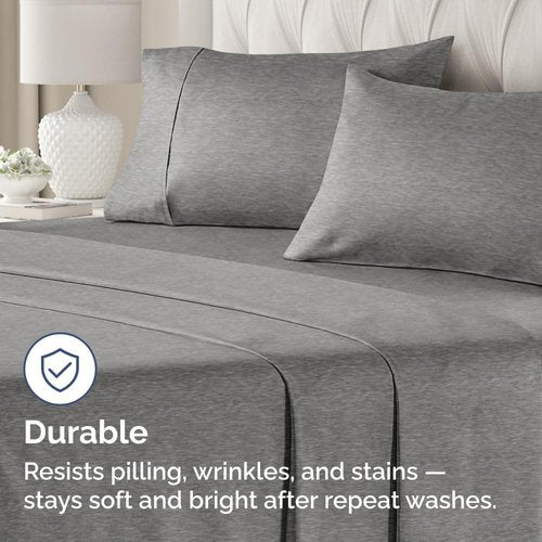 King Pillow Cases by [Brand Name] - Ultra Soft Hotel Quality Covers | Wrinkle-Free & Fade Resistant - 2 Piece Set in Heathered Grey