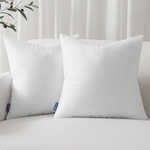 MIULEE Set of 2 Throw Pillow Inserts 18x18 Inches, 100% Virgin Filling Nonwoven Pillow Inserts for Couch Sofa Living Room