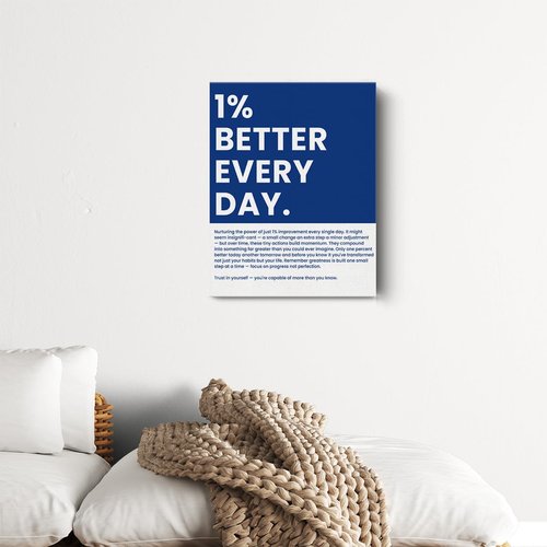 1% Better Every Day Wall Art | Motivational Framed Poster for Office & Home Decor
