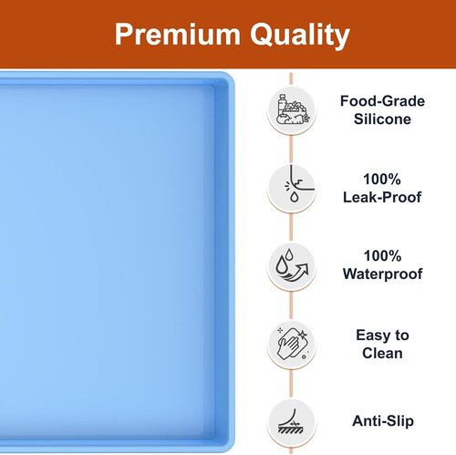 Extra Thick Silicone Mat - Waterproof Under Sink Mat for Kitchen & Bathroom | 22" x 19" - Blue