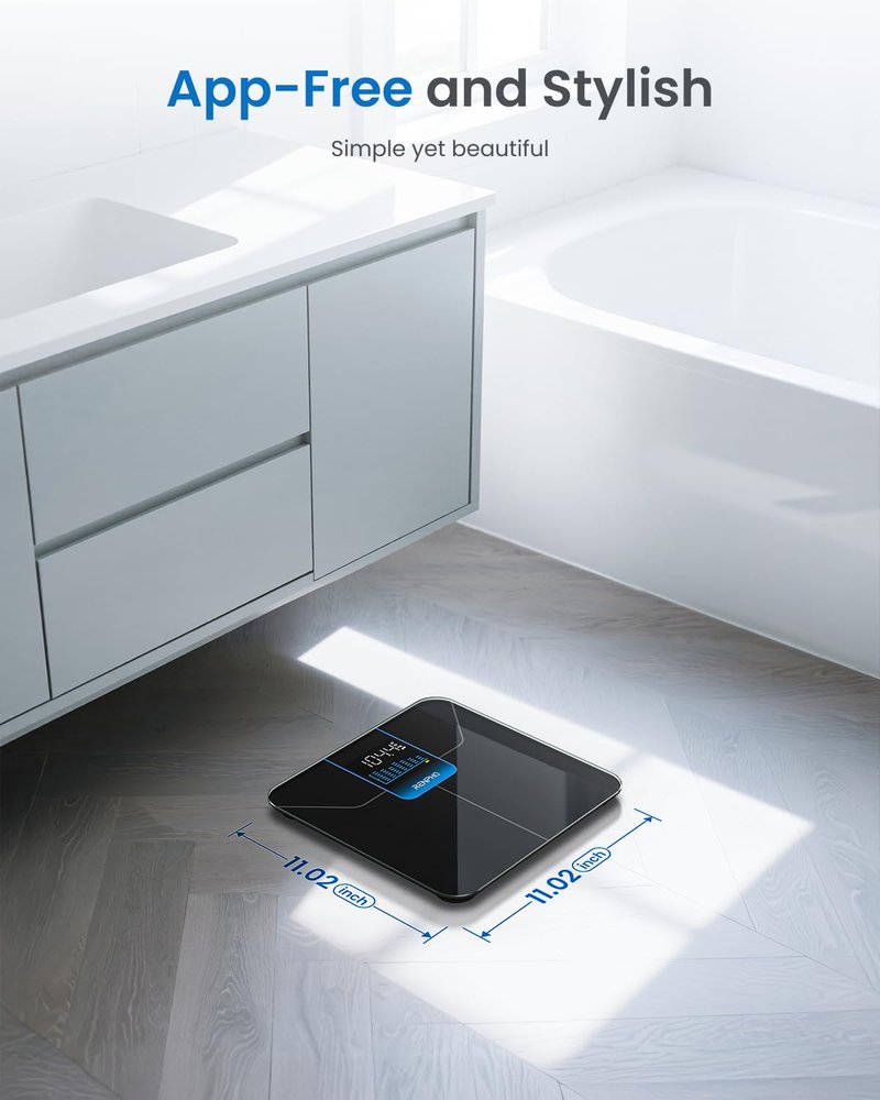 RENPHO Weight Scale for Body Weight, High-Accurate Digital Bathroom Scale with 7-Day Weight Trend, Large LED Display, Sleek Weighing Scale with Sturdy and Durable Base, 11.02", 400lbs