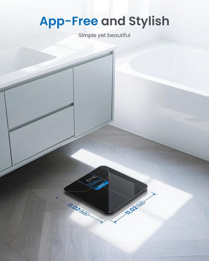 RENPHO Weight Scale for Body Weight, High-Accurate Digital Bathroom Scale with 7-Day Weight Trend, Large LED Display, Sleek Weighing Scale with Sturdy and Durable Base, 11.02", 400lbs