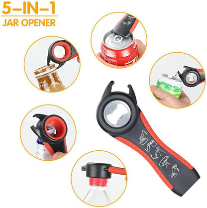 Otstar Jar Opener for Seniors - Multi-Function Non-Slip Grip & Corkscrew | Ideal for Arthritis & Weak Hands