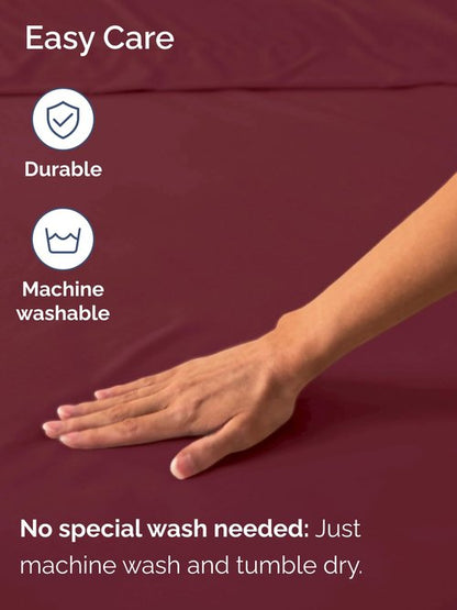 Extra Deep Twin XL Fitted Sheet - Hotel Luxury Single Fitted Sheet Only - Easily Fits 18 inch to 24 inch Mattress - Ultra Soft, Wrinkle & Fade Free w/Extra Deep Pocket - Breathable & Comfy - Burgundy