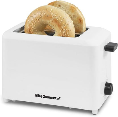 Elite Gourmet Cool Touch Toaster - 7 Toast Settings, Slide-Out Crumb Tray, Extra Wide 1.5" Slots | White